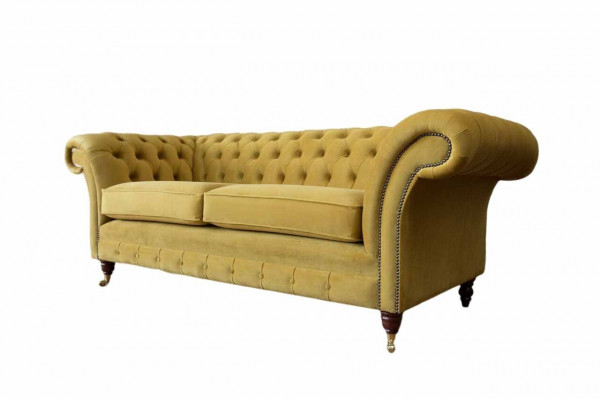 Chesterfield Sofa 3 Sitz Design Couch Dreisitzer Luxus Möbel Stil Textil