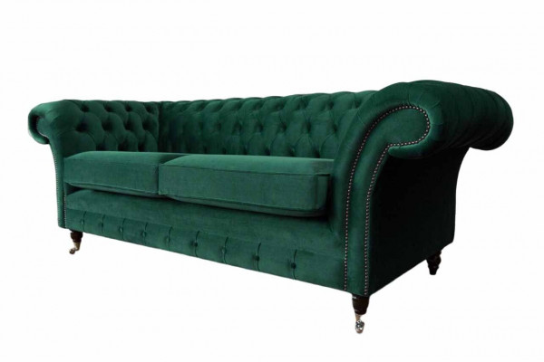 Chesterfield Couch Sofa Polster 3 Sitzer Couchen Sitz Sofas Grün Neu