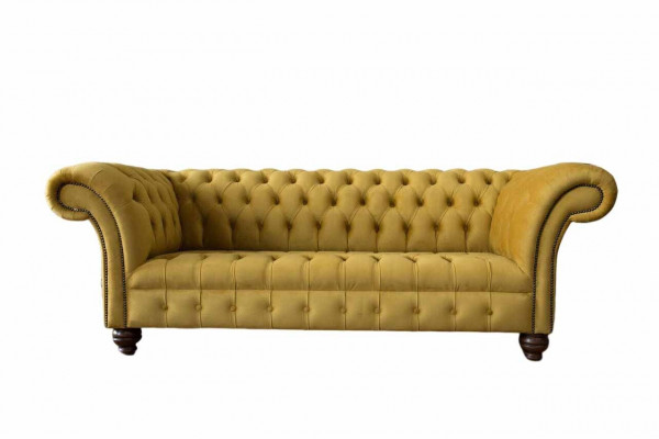 Chesterfield Gelb Sofa Polster 3 Sitzer Couchen Sitz Sofas Dreisitzer