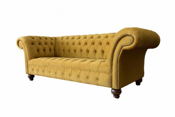 Chesterfield Gelb Sofa Polster 3 Sitzer Couchen Sitz Sofas Dreisitzer