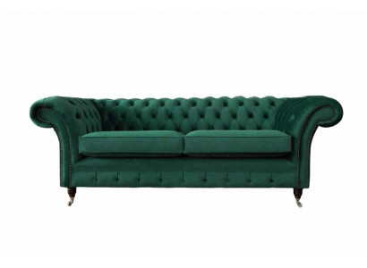 Sofa 3 Sitzer Grün Sofas Stil Luxus Wohnzimmer Design Chesterfield Neu