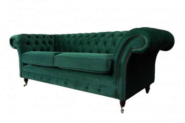 Sofa 3 Sitzer Grün Sofas Stil Luxus Wohnzimmer Design Chesterfield Neu