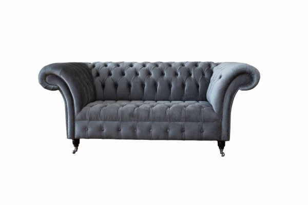 Chesterfield Sofa 3 Sitzer Luxus Couch Wohnzimmer Sofas Grau Stoffsofa