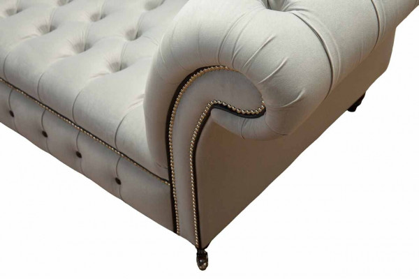 Chesterfield Couch Polster Möbel Zweisitzer Grau Couchen Sofas Leder