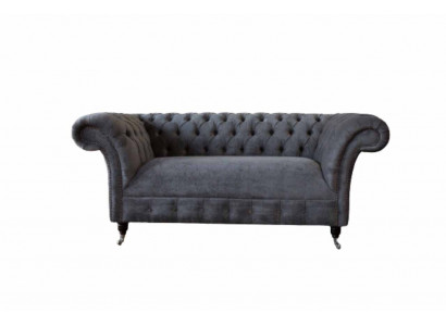 Chesterfield Couch Sofa 2 Sitzer Polster Stoff Design Luxus Sofas Textil