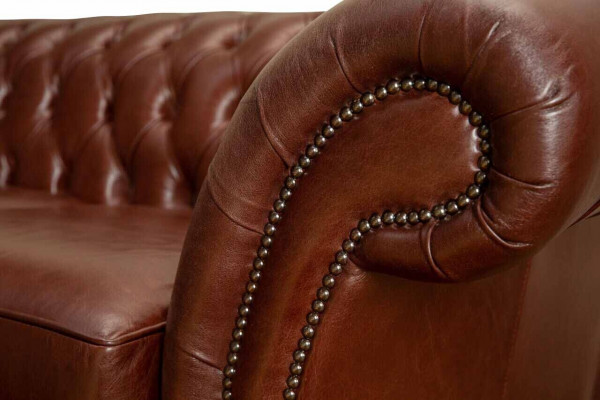 Chesterfield Couch Polster Leder Sofas Couchen Braune Zweisitzer Neu