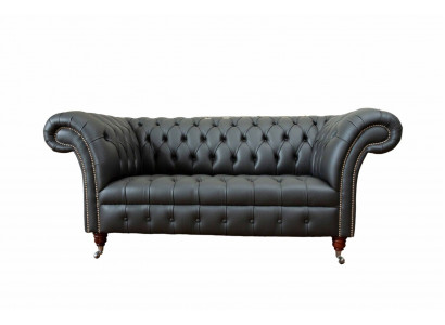 Chesterfield Ledersofa Couch Polster 2 Sitzer Designer Sofas Couchen