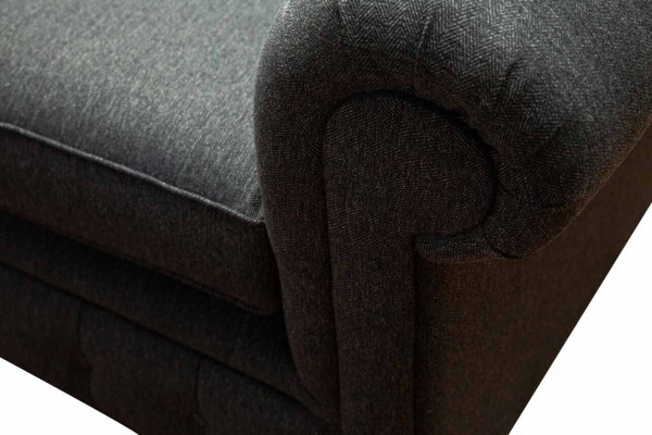 Chesterfield Couch Polster Möbel Zweisitzer Couchen Sofas Stoff Grau