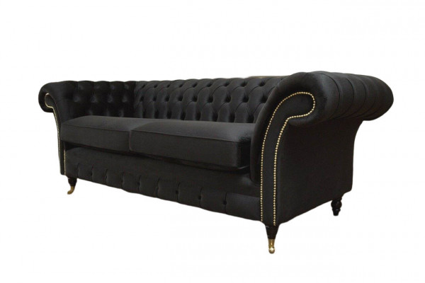 Chesterfield Sofa 3 Sitzer Couch Polster Luxus Textil Couchen Sofas