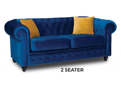 Blaue Wohnzimmer Couch Polster Möbel Zweisitzer Couchen Sofas Stoff Textil