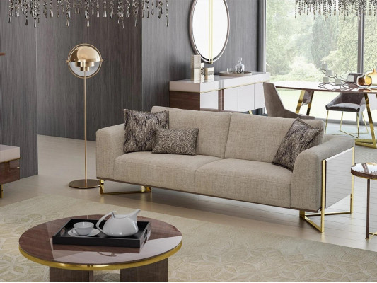 Wohnzimmer Sofagarnitur Polstermöbel Dreisitzer Sofa Couch Design Sessel