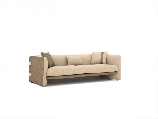 Beige Luxus Polstermöbel Modern Desing Dreisitzer Sofa Wohnzimmer Einrichtung