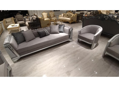 Premium Möbel Wohnzimmer set 3+3+1 Sitzplätzen Sofagarnitur 2x Sofas Sessel