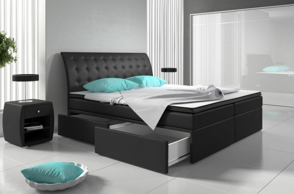 Boxspringbett Betten Bett Polster Kunstleder Designer Hotel Doppel Luxus Design