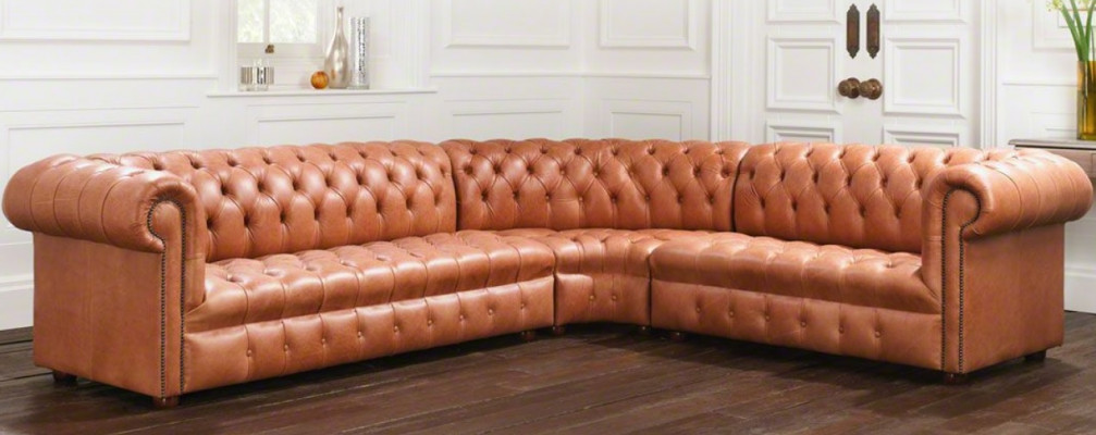 Wohnlandschaft Ecksofa Chesterfield Leder Ecksofa Couch Polster Ecke