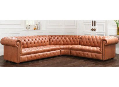 Wohnlandschaft Ecksofa Chesterfield Leder Ecksofa Couch Polster Ecke