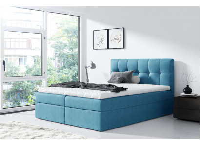 Bett Ehebett Boxspringbett Doppelbett Modern Blau Schlafzimmer Betten 160x200