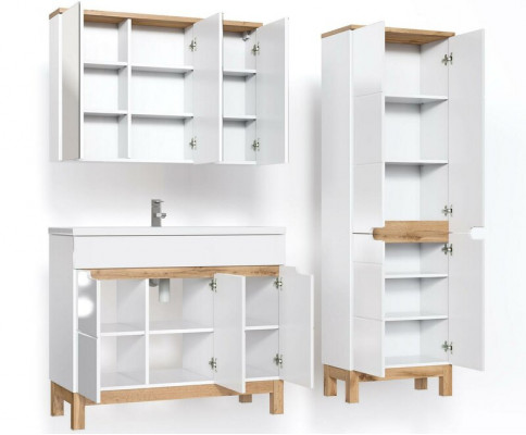 Design Badezimmer Möbel Bad Set Garnitur Schrank Waschbecken Badmöbelsets 3tlg.