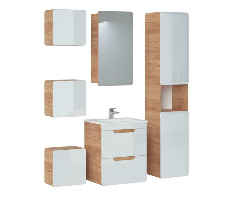 Design Badezimmer Möbel Bad 6 tlg. Set Garnitur Schrank Waschbecken