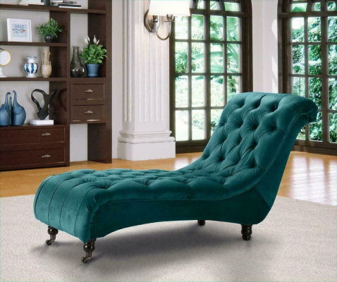 Chesterfield Samt Chaise Lounge Designer Sofa Club Liege Textil Stoff Polster