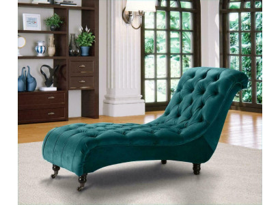 Chesterfield Samt Chaise Lounge Designer Sofa Club Liege Textil Stoff Polster