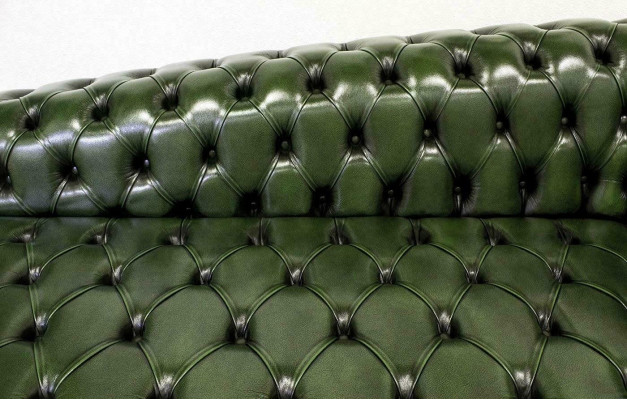 Chaiselongues Chesterfield Sofa Grün Couch Liege Ottomane Recamiere Leder Chiase