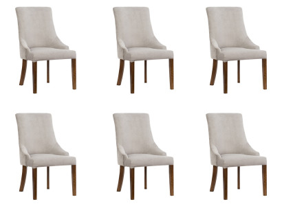 6x Designer Polster Stuhl Set Garnitur Stühle Komplett Lehn Sitz Lounge Club Neu