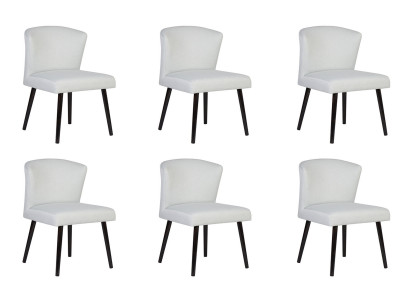 6x Leder Polster Sitz Stühle Lehn Stuhl Design Lounge Club Sessel Garnitur Neu