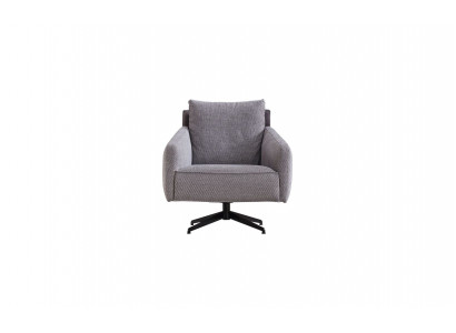 Wohnzimmer Grauer Einsitzer Luxus Lounge 1-Sitzer Designer Textilsessel