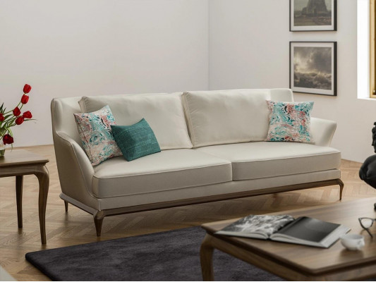 Wohnzimmer Modern Dreisitzer Weiß Sofa Couch Design Einrichtung Polstermöbel