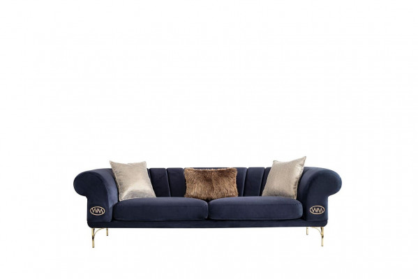 Blaue Wohnzimmer Couch Designer 3-Sitzer Polstercouchen Sitzmöbel Neu