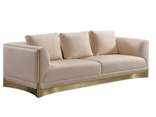 Sofa 3 Sitzer Sofas Wohnzimmer Luxus Stil Modern beige Couch Möbel