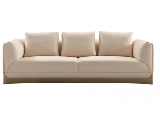 Sofa 3 Sitzer Sofas Wohnzimmer Luxus Stil Modern beige Couch Möbel