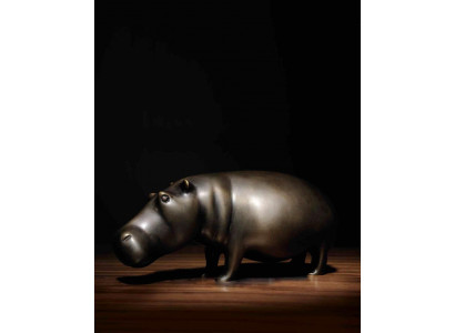 Messing Hippo Nilpferd Statue Heim Dekor Farbe Gold Figur neu Wohnzimmer