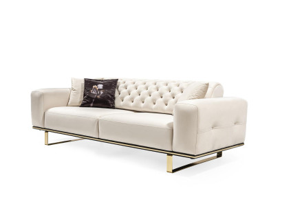 Sofa 3 Sitzer Wohnzimmer Luxus Polster Designer Möbel Chesterfield