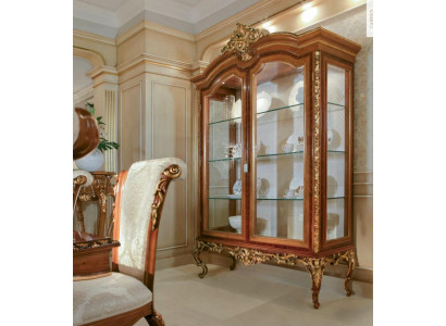 Vitrine Schränke Vitrinen Holz Luxus Glasschrank Möbel Barock 