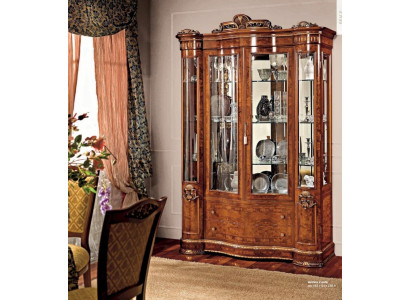 Vitrine Schränke Braun Vitrinen Luxus Schrank Holz Wohnzimmer Barock