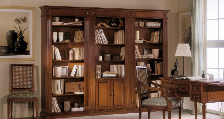 Regal Wohnzimmer Schrank Bücherregal Holz Büroschrank Schränke Vitrine Italien