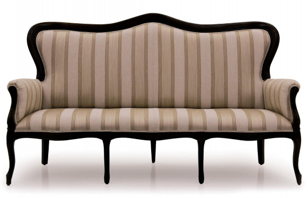 Design Dreisitzer Couch Polster Sofa Art déco 3er Sofas Zimmer Möbel Braune Sitz