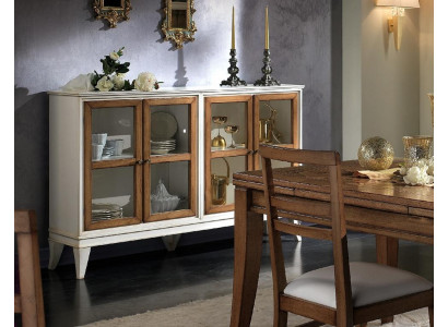 Vitrine Anrichte Retro Stil Wohnzimmer Schrank Kommode Kollektion Vitrinen Neu