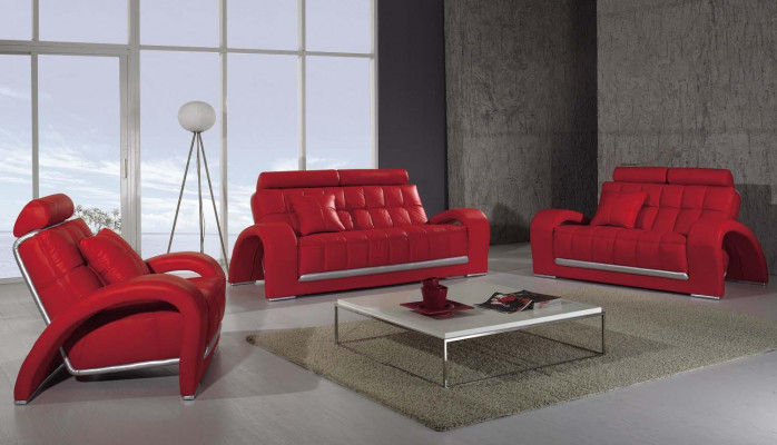 Designer Sofagarnitur 3+1+1 Sitzer Sofa Couch Leder Garnitur Polster Set