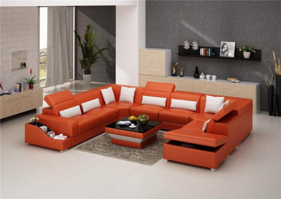 Leder Sofa Tische Schwarzer Couchtisch Glastisch Quadratischer Tisch