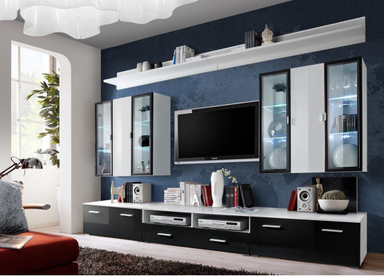 Wohnwand TV Ständer Luxus TV-Ständer Holz Modern Designer Wohnzimmer