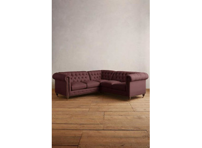 Chesterfield Ecksofa Couch Designer Polster Ecke Textil Sofa Garnitur 1013-14