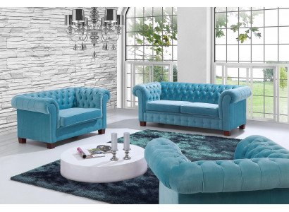 Chesterfield 2+1+1 Sofagarnitur Couch Polster Sitz Garnitur Sofa Couchen