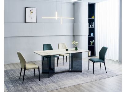 Weißer Esstisch Designer Essgruppe 4x Moderne Stühle Luxus Esszimmer