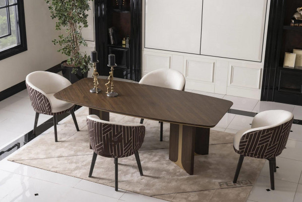 Essgruppe Essecke Esszimmer Esstisch Stühle Set 7tlg Braun Holz Gruppe