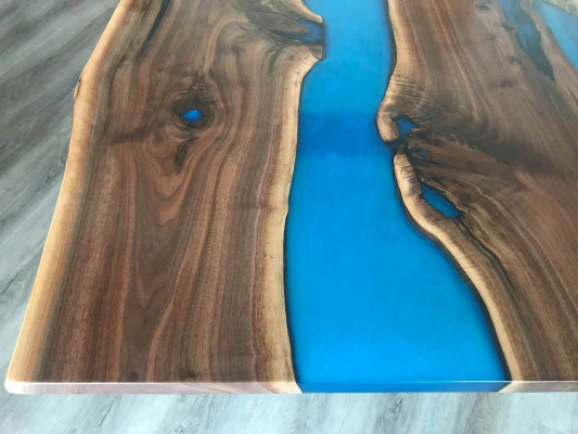 Tisch esstisch tische epoxid harz epoxy echtes holz massive design möbel 240x100