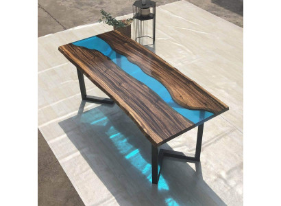 Couchtisch River Table Massiv Tische 100x50 Flusstisch Meer Waterfall