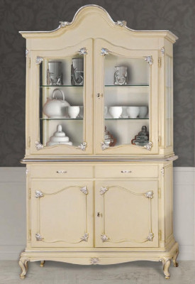 Vitrine Italienische Luxus Möbel Vitrinen Kommodenschrank Glas Design Schrank